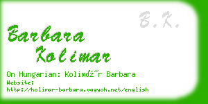 barbara kolimar business card